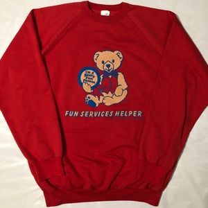 Vintage 1988 Bear Crewneck Sweatshirt Size Large